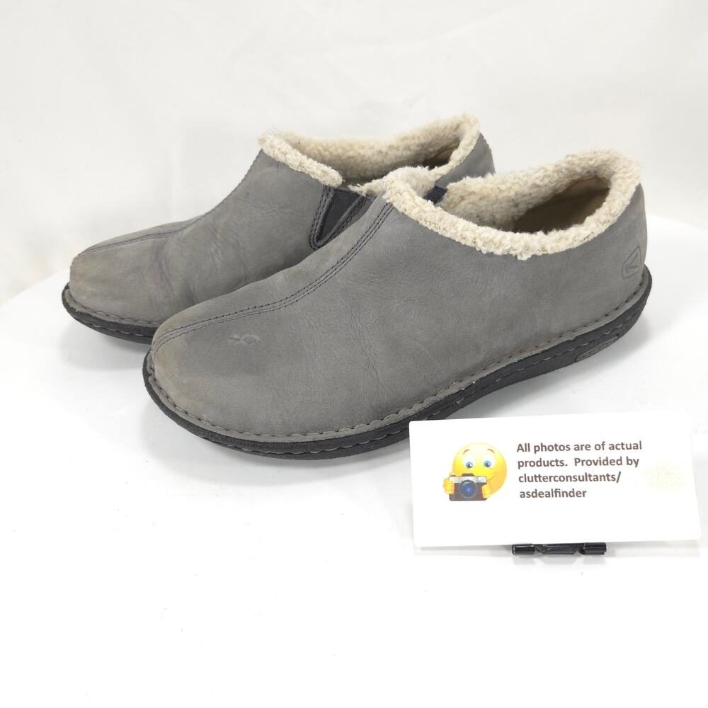 Keen Suede Sherpa Lined Comfort Slip on Slippers Womens Size 5.5 1011473 Gray